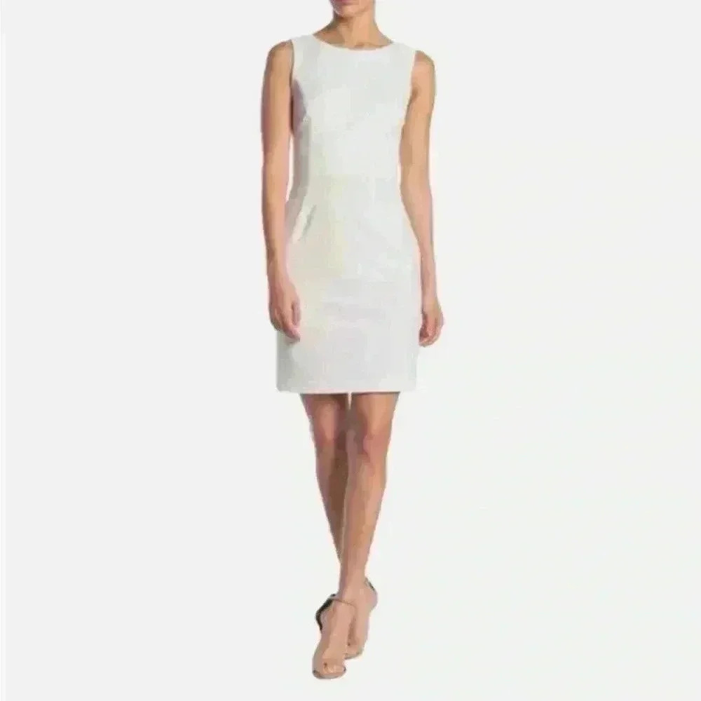 NWT Betsey Johnson Women'S Cross Cutout Back‎ Scuba Crepe Dress White Size 8